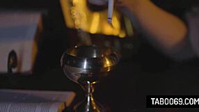 Pervert priest bends virgin teen penelope kay over for rough anal assfucking doggystyle