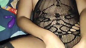 Slutty Filipina's Intense First Anal Fishnets