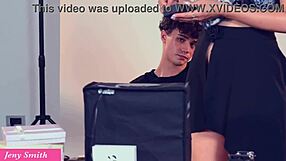 Old perv rips skirt off young oiled teen in heels for upskirt grope