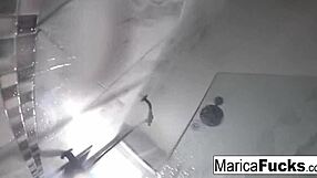 Watch Marica Hase tease her pussy in sexy lingerie mirror play