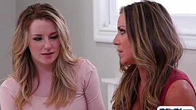 Jealous Stepmom Craves Licking Her Stepteen's Shaved Pussy