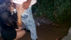 Wife Covered In Cum From Strangers' Cocks During Intense Park Dogging While Cuckold Watches