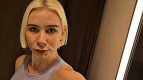 Big Tits Blonde Tries See-Through Outfit In Dressing Room