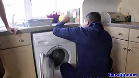 Classy British Milf In Stockings Rides Cowgirl Before Plumber's Facial Cumshot!