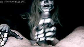 wanna feel this skeleton girl's halloween mouth suck your monster cock dry