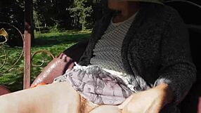 Hairy Mature Flashes Beaver Upskirt On Carriage Ride!