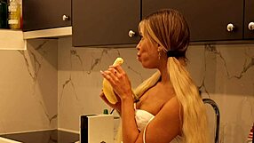 Wanna see this hot tattooed blonde drop panties for meaty pussy flash?