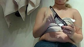 chubby blonde teen fetish slob smears chocolate on her fat belly messy