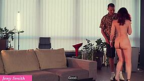 jeny smith teases stranger with upskirt flashing and anal video play