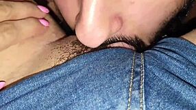 Short Jeans Milf's Hairy Clit Beckons Cousin to Devour Her Massive Pussy
