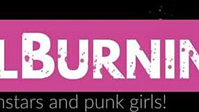 Goth slut guzzles cum after monster cock pounds her big tits hardcore