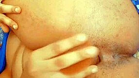 hairy lesbian solo fingers ass pussy masturbates squirts close up fingering