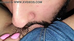 Short Jeans Milf's Hairy Clit Beckons Cousin to Devour Her Massive Pussy