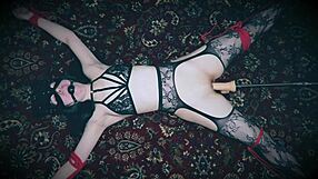 bound skinny slut tested roughly on vibrating sex machine