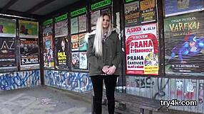 Natural teen 18+ kneels for deep pov blowjob then spreads legs for hard twat reaming creampie