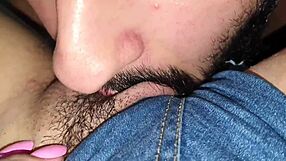 Short Jeans Milf's Hairy Clit Beckons Cousin to Devour Her Massive Pussy