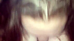 amy's huge black tits bounce as she deepthroats my throbbing cock