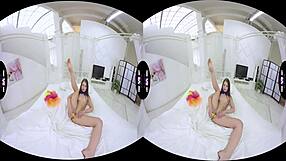 Bow-Tie Naked Teen Sweetie Toys Pussy in 180VR 60FPS