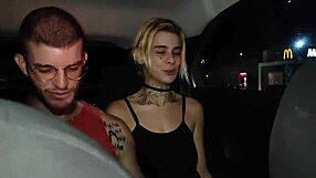 me and my boyfriend sharing a ride in the uber