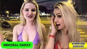 eliza eves gets her juicy shaved pussy ripped open for monster cock doggystyle on bed