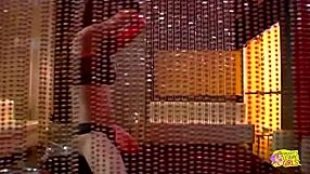 hot blonde stripteases vintage style then dives into lesbian sex with kinky brunette