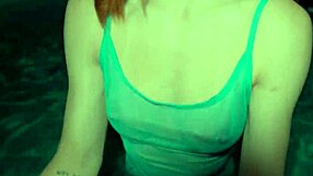 She begged stranger elf to empty his load in her tight pool pussy