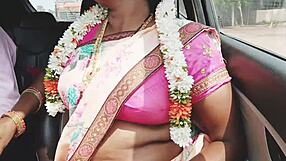 Indian Sexy Saree Bhabhi's Dirty Telugu Talks Turn Car Ride Into Wild Action!