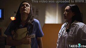 hot latina milf doctor vicki chase seduces nurse sinn sage for pussy licking and fingering in hospital