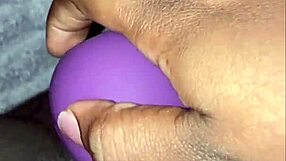 ebony bbw's fat pussy throbs with squirting orgasm toy play