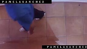 i sneaked a hidden cam in the closet to catch my horny neighbor fucking my small tits pussy hard 😈👀💦