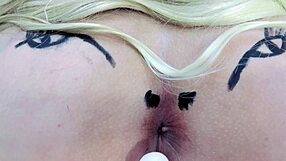 spreading huge ass with buttplug in sheer red for dirty minds