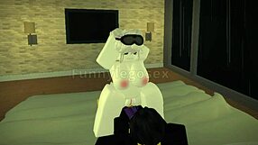 Roblox husband rams hot wife's big tits cowgirl style