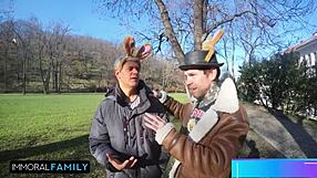 Easter Bunny Sluts Katy and Mia's Cunts Stuffed Double in Taboo Hunt