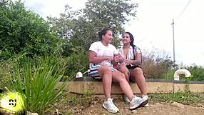 Big ass latina sucks cock hard in public park outdoors