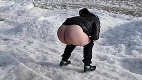 hey check this milf pissing outdoors in the sea with her hairy bush fetish vibes