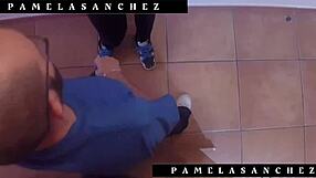 i sneaked a hidden cam in the closet to catch my horny neighbor fucking my small tits pussy hard 😈👀💦