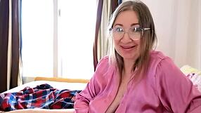 Step-aunt, your big tits and dildo play in pov roleplay got my nephew so horny