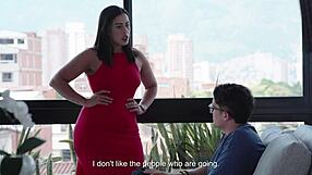 curvy colombian milf rides big cock reverse cowgirl moaning