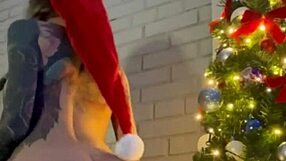 my naughty christmas solo with dildo deep inside
