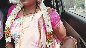 Indian Sexy Saree Bhabhi's Dirty Telugu Talks Turn Car Ride Into Wild Action!
