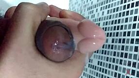 Bodybuilder's Condom Breaks During Intense Dildo Masturbation Cumshot Frenzy