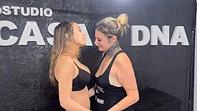 lesbian friend makes straight babe cum in her mouth