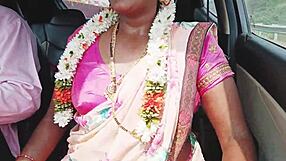 Indian Sexy Saree Bhabhi's Dirty Telugu Talks Turn Car Ride Into Wild Action!