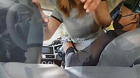 pinay teacher bends over in car for lucky fan's sneaky wet ride