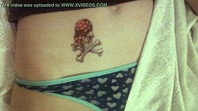 hot milf wife flashes her thong panties before massive cumshot tribute on ass