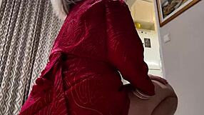 I love my curvy Iranian housewife's big ass tits in homemade play