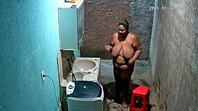 stepmom shaves pussy while stepson spies hidden cam