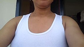 i spot stepdaughter's dripping wet pussy on balcony and she masturbates in my bed