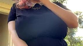 alt milf next door smokes casually out back