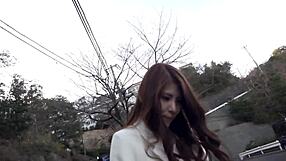 japanese mature milf enjoys outdoor sex